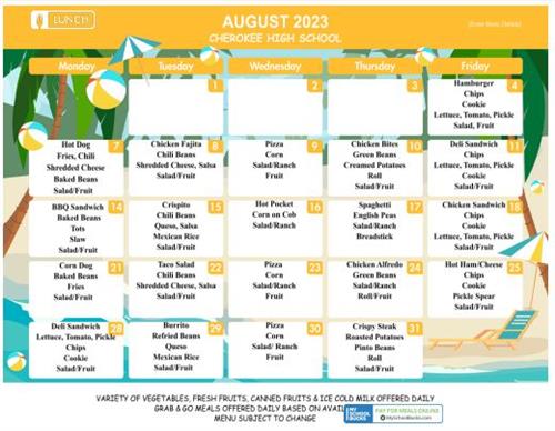 August Menu 2023
